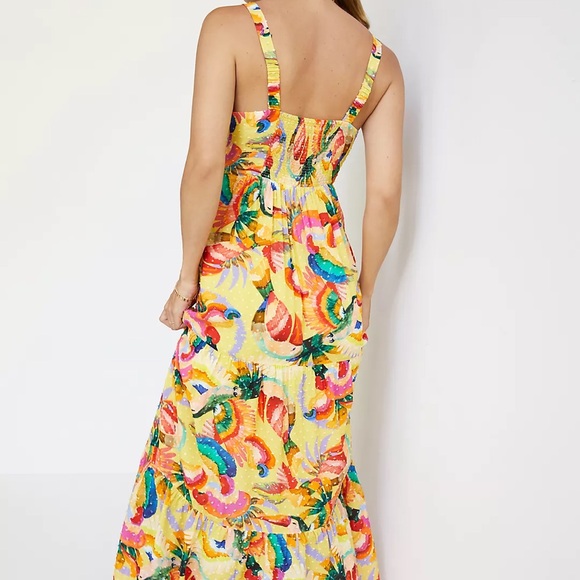 Farm Rio Anthropologie Textured Tropical Maxi Dress in Tropical Parrot Size XL - Picture 3 of 7